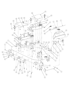 Fabricated Cutter Deck Diagram and Parts List for M60-KW ROPS-53BH5D8X750-25HP-OHV Cub Cadet Lawn Tractor